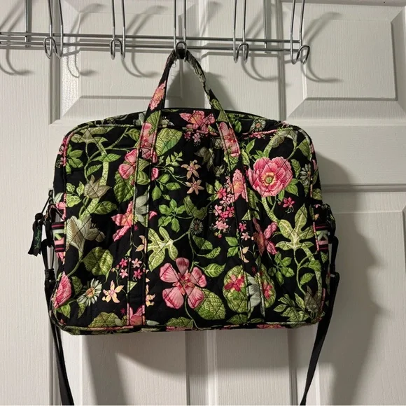 Vera Bradley Black & Pink Floral Laptop Bag - Picture 4 of 15